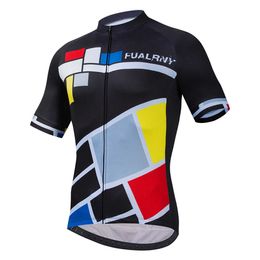 Shirts Tops Fualrny Bicycle Jersey Motorcycle Short Sleeve Top Bike Vintage MTB Downhill Shirt Highway Cycling Team Autumn Sports Men's Wear P230530