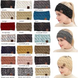 CC Hairband Colorful Knitted Crochet Twist Headband Winter Ear Warmer Elastic Hair Band Wide Hair Accessories