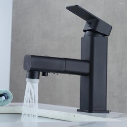 Bathroom Sink Faucets 2023 Black Matte And Cold Water Mixer Faucet 3 Models Pull-out Way Basin