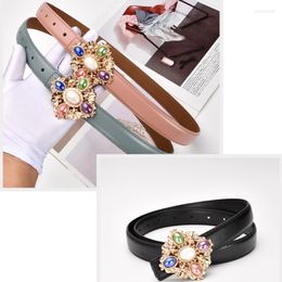 Belts Leather Waist Belt Gemstones For American Street Dance Dress Club Livehouse DXAA