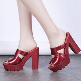 Sandals Summer Women Block Heel Shoes Solid Chunky High Casual Open Toe Platform Sandalia Feminina Woman 2023