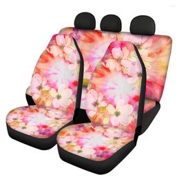 Car Seat Covers INSTANTARTS Cover Cushion Universal Spring Flower Tie Dye Design Fashion Breathable Front&Back For Vehicle