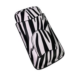 Factory Direct Sale Zebra Print Cigar Pouch Bag Holster Portable Cigar Case Tube Gift Cutter Pocket Knife Gadgets for Men