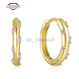 Stud CANNER 925 Sterling Silver Glossy Hoop Earrings Gold Color Tiny Cartilage Piercing Small Huggie Earring Fine Jewelry Accessories J230529