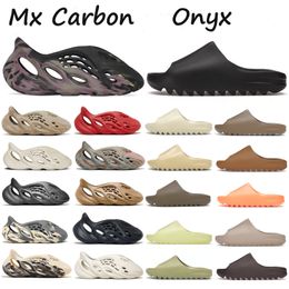 Big Size 4-15 Designer Foam Runner Sandals Stone Sage Vermilion Moon Grey MX Cream Clay Men Women Slippers Grey Onyx Ochre Bone Pure Earth Brown Soot Flat Beach Slides