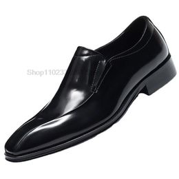 Luxury Mens Oxford Genuine Leather Shoes Black Brown Classic Loafers Shoes Slip On Dress Wedding Office Business Men Formal Shoe