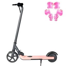 GOGOBEST V1 Electric Folding Children Scooter 150W Motor 21.6V 2AH Battery Max Speed 4~6Km/h for Kid's Outdoor Sports with Free Knees and Elbows Protectors - Pink