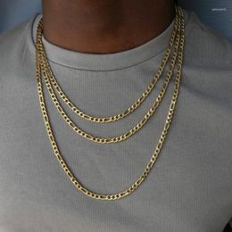 Chains Long Chain Necklace For Men Punk Gold Colour Layered Hip Hop Fashion Figaro Jewellery Gift