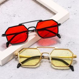 Sunglasses 2023 Fashion Square Hexagon Women Men PC Lens Alloy Metal Frame Designer Quality Sun Glasses UV400