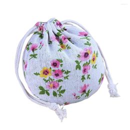 Jewelry Pouches Necklace Linen Storage Bag Portable Pendant Organizer Ring Drawstring Packaging Pouch Home Shop Outdoor