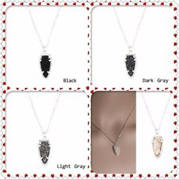 Pendant Necklaces Simple Classic Style Faux Arrow Shaped Druzy Multicolor Resin Stone Necklace For Women Fashion Jewellery Accessories