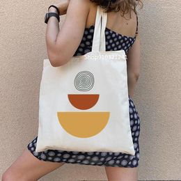 Shopping Bags Aesthetic Circle Women Shopper Bag Essential Harajuku Canvas Girl Gift Handbag Fashion Tote Shoulder