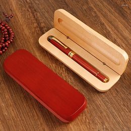 1Pc Wooden Pen Box Retro Gift Chinese Style Simple Solid Wood Single Storage Business Stationery