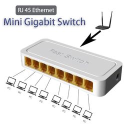 Control 1000M Game switch RJ45 switch Ethernet Smart Switcher 8Ports Network Switch Gigabit Fast Ethernet Full Auto Game Loading Adapter