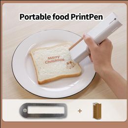 Printers Evebot Mini Portable Printer Edible Ink Food Printers for Men Women Kids Coffee Printpen Handheld Coffee Print Machine 2022 New