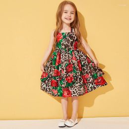 Girl Dresses 2023 Summer Girls Sleevess Kids For Leopard Tutu Dress Toddler Clothes Robe Enfant