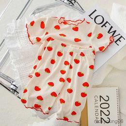 Clothing Sets Strawberry Clothes Outfit For Baby Girl Summer Casual Suit Style Children Sleepwear Indoor Kid's Wear