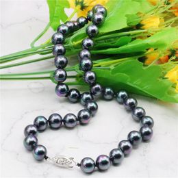 Chains 10mm Beautiful Black South Sea Shell Pearl Necklace Natural Gem Women DIY Jewellery Making Design Hand Made Ornaments