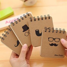 Cute Creative Moustache Word Learning Coil Book Screen Vocabulary Mini Notebook Notepad School Supply Escolar Papelaria