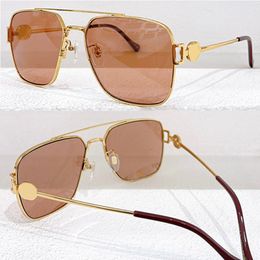 Designer Metal Frame Sunglasses 1322 Mens Light Brown Lenses Metal Leg Thin Frame Sunglasses Womens Hardware Fashion Brand Glasses