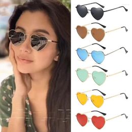 Sunglasses Trendy Women Metal Frame Fancy Accessories 90s Glasses Heart Sun Shades Heart-Shaped