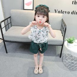 Clothing Sets Girls New Summer Sleeveless T-shirtandPrint Skirt 2Pcs for Kids Baby Clothes Outfits