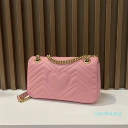 Designer -leather woman bag with box handbag shoulder bags purse with chain green pink color fashion luxury wholesale