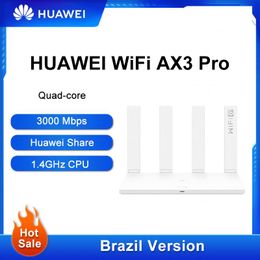 Routers Brazil Version Huawei AX3 PRO Router Wifi 6 + 3000mbps Quad Core WiFi Wireless Router Quad Amplifiers Repeater Network Router