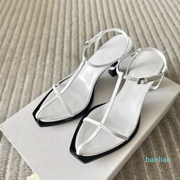 row ladies sandals luxury designer high heels summer ankle strap toe high heels footwear with box