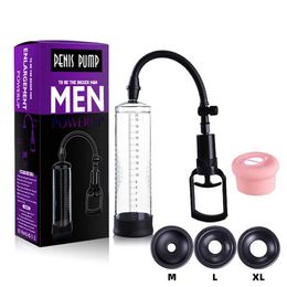 Sex Toy Massager Penis Enlarger Pump Penile Vacuum Enhancement Toys for Men Male Masturbation Erection Adult Games