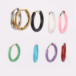 Stainless Steel Earrings Small Woman Thick Hoop Earrings For Women Earrings Round Circle Earring Colour Earring Men Hoop Jewellery