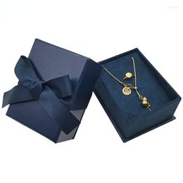 Jewelry Pouches Earrings Necklace Box Container Gift Boxes Orange Style Holder Bow Tie Packaging Delicate Case