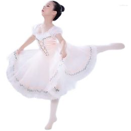 Stage Wear Pink Long Romantic Ballet Tutu Professional Leotard Girl Adulto Costume Performance Dress For Girls Skirts