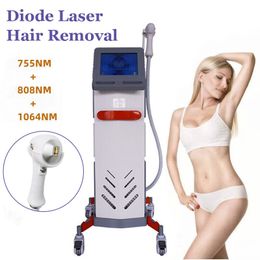 808nm Diode Laser Hair Removal Machine 1064nm 755nm 808nm 3 Wavelengths Painless Permanent Remove Body Hair Skin Rejuvenation Beauty Instrument for Salon