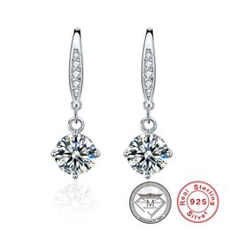 100% Real 925 Sterling Silver Drop Earrings Dangle 0.5ct 1ct VVS1 D Colour Moissanite Stone Luxury Lab Diamond Designr Earrings