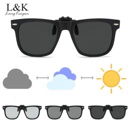 Sunglasses Clip On Sunglasses Kids Polarized Lens Flip Up Designer Pochromic Sun Glasses Uv400 Day and Night Vision Driving Eyewear 230530