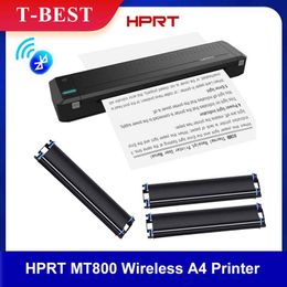 Printers HPRT MT800 A4 Portable Thermal Transfer Printer 300DP IWireless USB Connect for Mobile Computer for Office School w/ Ribbon Roll