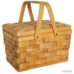 Basket France Style Picnic Basket Bread Baskets Hiking Storage Box Cake Table Decorating Food Photography Hand