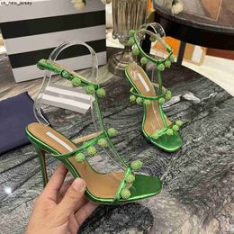 Sandals Aura Roman sandals Creators Lab Fashion Stiletto heel womens shoes Ball shaped pendant accessories 105cm high heeled shoe Narrow Band sandal 354 J230525
