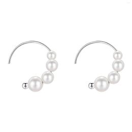 Hoop Earrings Sterling Silver Needle Pearl Light Luxury Female Heart For Women Dangling Fashion Jewelry