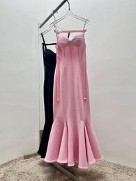 Casual Dresses Spaghetti Strap Sexy Evening Gowns 2023 For Women Wedding Party Mermaid Dress Fashion Pink Backless Hollow Out Vestido
