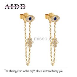 Stud AIDE Original 925 Silver Jewellery Accessories Piercing Eyes CZ Stud Earrings For Women Fashion Chians Earrings Female Pendientes J230529