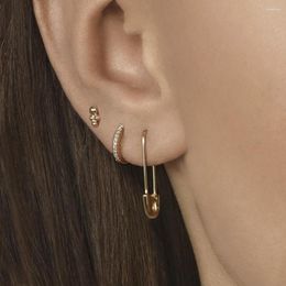 Hoop Earrings 1 Pair Trendy Women Simplicity Safety Pin Personality Temperament Cartilage Ear Dangler