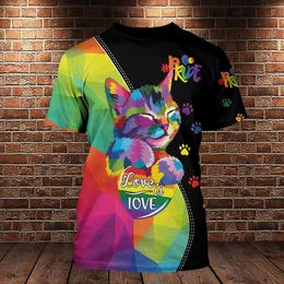 Lgbt Gay Pride Lesbian Rainbow T-shirt Female Pattern Summer New T-shirt Female Lovers Aesthetic Casual Men's Fashion Tops Tees