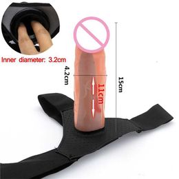 Sex Toy Massager Wearable Penis for Men Women Hollow Sleeve for Extended Set Adult Sex Gay Products Toys Lesbian