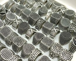 Wholesale 30pcs Styles Top Mix Rings Jewelry Men Women Party Favor Biker Rings jewelry Alloy Silver Plate