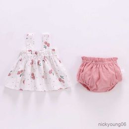 Clothing Sets 2Pcs/Set Summer Thin Newborn Baby Clothes For Girls Set Print Mini Dress And Shorts Infant Outfit 6-24Months