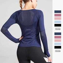 Women's T-Shirt Women's Sports Wear Fitness Women Jersey knitting Long Sleeve Gym Woman Tight Sport Shirt Top Female Workout Tops T-shirt J2305