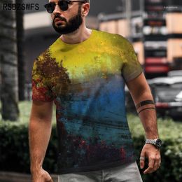 Men's T Shirts Rust Graffiti Print Shirt Oversize Men T-Shirt Tops Tees Summer Short Sleeved Casual Loose Tshirt For Male Clothing