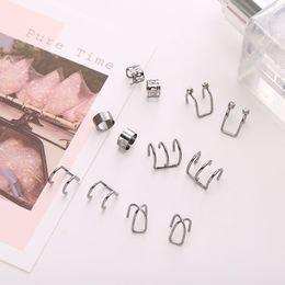 SUMENG New Fashion Leaves Clip Earrings Simple C Ear Cuff Non-Piercing Ear Ear Clip Set for Women Men 2023 Jewelry Gifts
